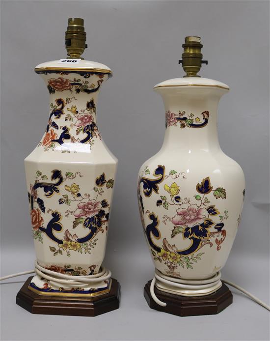A pair of Masons table lamps 44cm